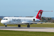 Helvetic Airways Fokker 100 (HB-JVF) at  Manchester - International (Ringway), United Kingdom