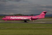 Helvetic Airways Fokker 100 (HB-JVF) at  Manchester - International (Ringway), United Kingdom