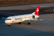 Helvetic Airways Fokker 100 (HB-JVG) at  Cologne/Bonn, Germany