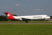 Helvetic Airways Fokker 100 (HB-JVG) at  Hamburg - Fuhlsbuettel (Helmut Schmidt), Germany