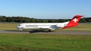 Helvetic Airways Fokker 100 (HB-JVG) at  Luxembourg - Findel, Luxembourg