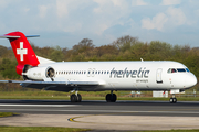 Helvetic Airways Fokker 100 (HB-JVG) at  Manchester - International (Ringway), United Kingdom