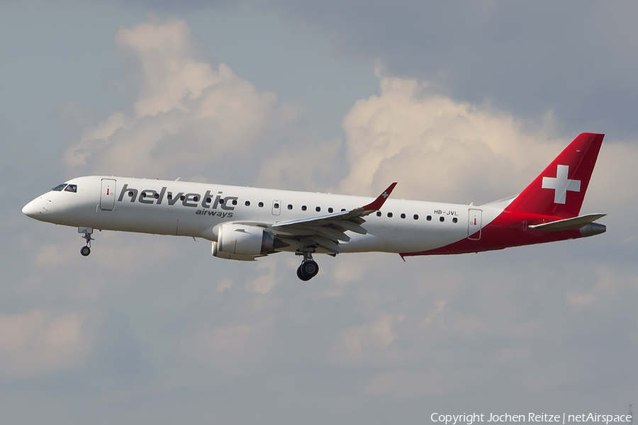 Helvetic Airways Embraer ERJ-190LR (ERJ-190-100LR) (HB-JVL) | Photo 85964