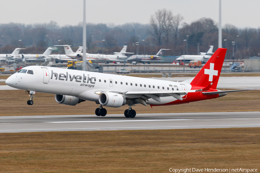 Helvetic Airways Embraer ERJ-190LR (ERJ-190-100LR) (HB-JVL) | Photo 222069