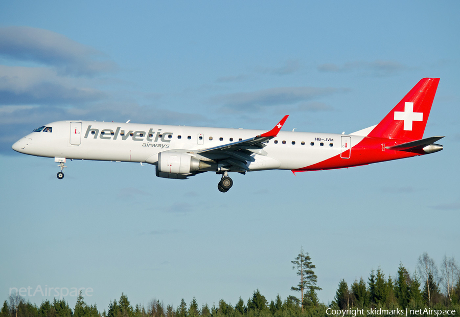 Helvetic Airways Embraer ERJ-190LR (ERJ-190-100LR) (HB-JVM) | Photo 73923