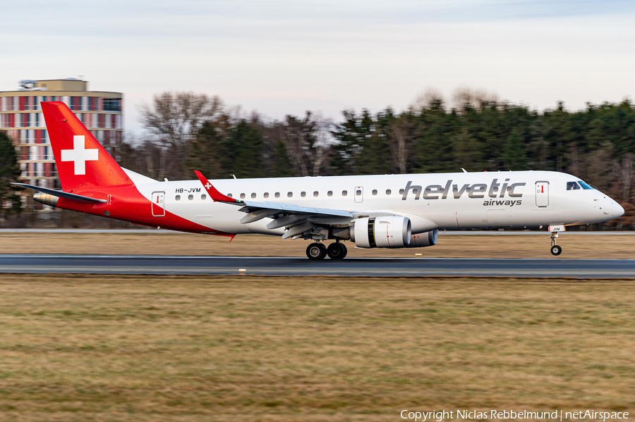 Helvetic Airways Embraer ERJ-190LR (ERJ-190-100LR) (HB-JVM) | Photo 436978