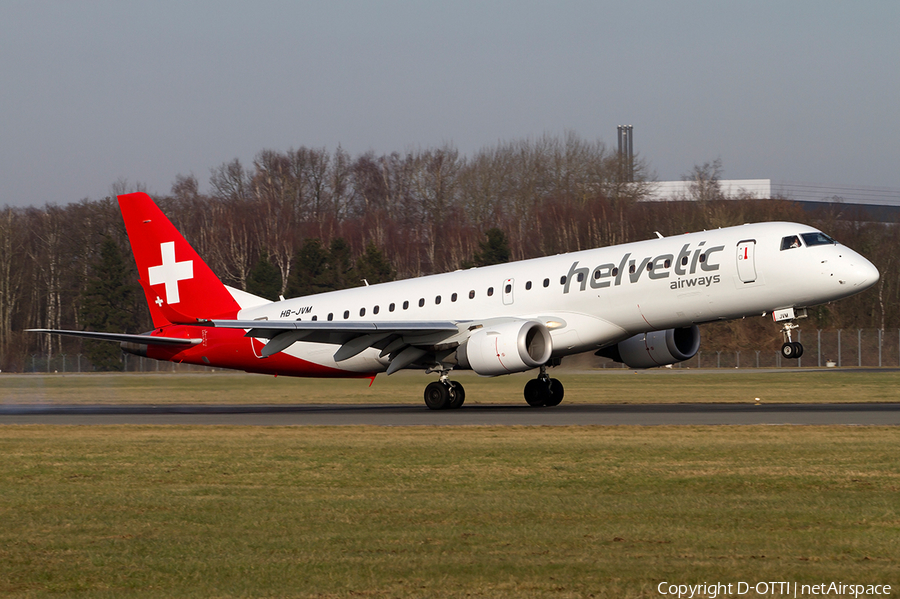 Helvetic Airways Embraer ERJ-190LR (ERJ-190-100LR) (HB-JVM) | Photo 476909