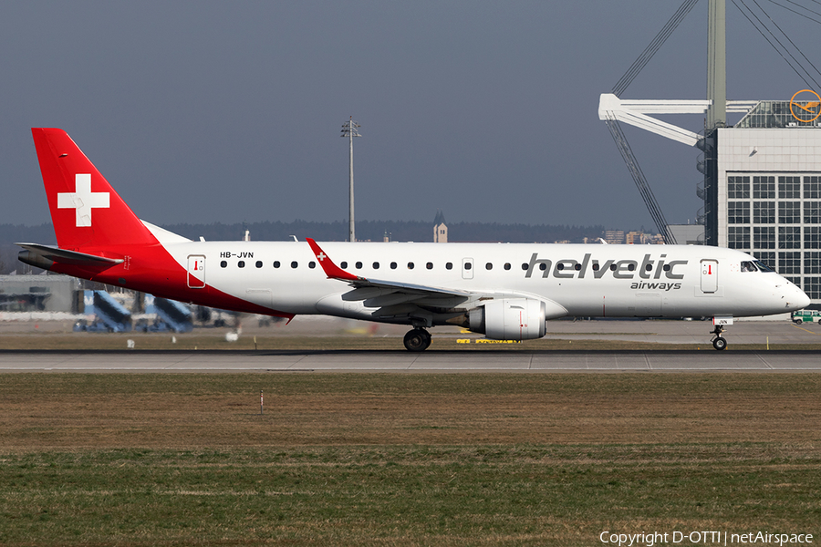 Helvetic Airways Embraer ERJ-190LR (ERJ-190-100LR) (HB-JVN) | Photo 152863