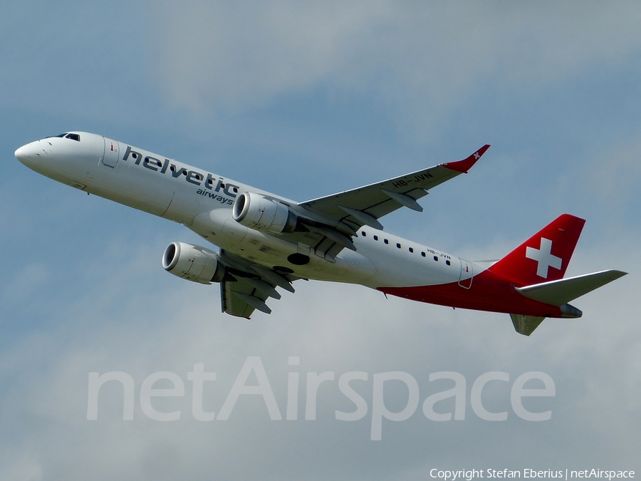 Helvetic Airways Embraer ERJ-190LR (ERJ-190-100LR) (HB-JVN) | Photo 421710