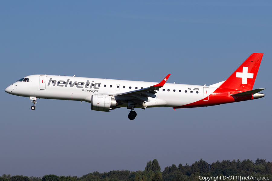 Helvetic Airways Embraer ERJ-190LR (ERJ-190-100LR) (HB-JVN) | Photo 587915