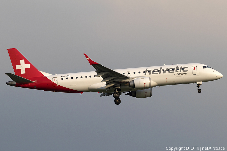 Helvetic Airways Embraer ERJ-190LR (ERJ-190-100LR) (HB-JVN) | Photo 588644