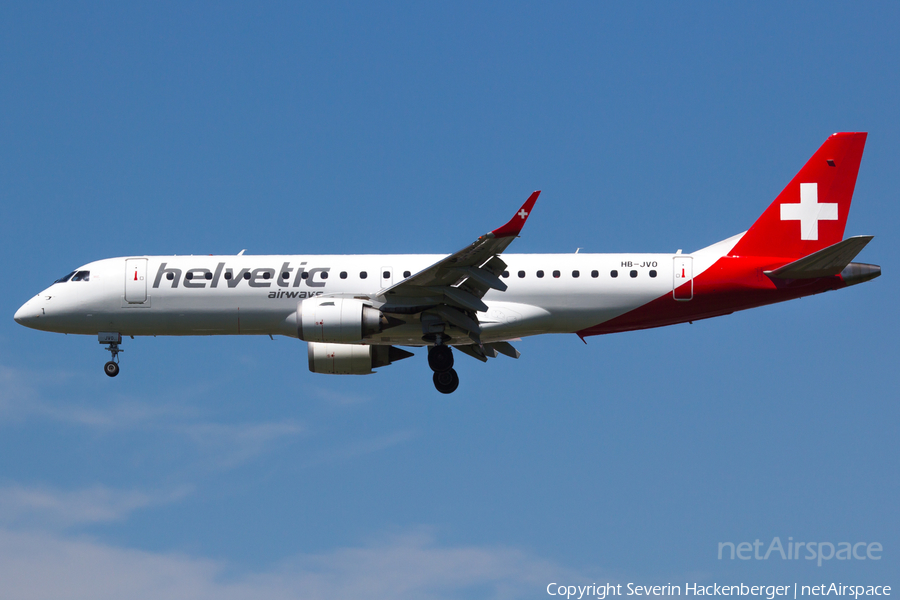 Helvetic Airways Embraer ERJ-190LR (ERJ-190-100LR) (HB-JVO) | Photo 205549