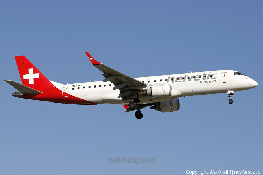 Helvetic Airways Embraer ERJ-190LR (ERJ-190-100LR) (HB-JVO) | Photo 531997