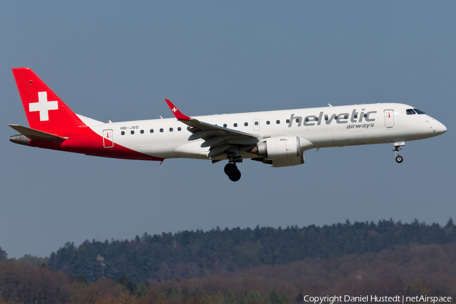 Helvetic Airways Embraer ERJ-190LR (ERJ-190-100LR) (HB-JVO) | Photo 421091