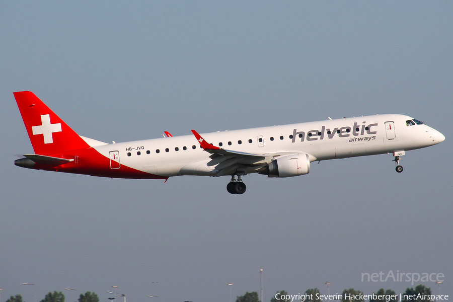 Helvetic Airways Embraer ERJ-190LR (ERJ-190-100LR) (HB-JVQ) | Photo 231224