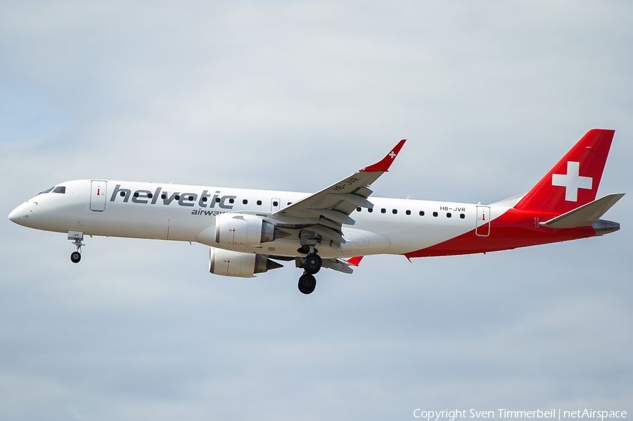 Helvetic Airways Embraer ERJ-190LR (ERJ-190-100LR) (HB-JVR) | Photo 102313