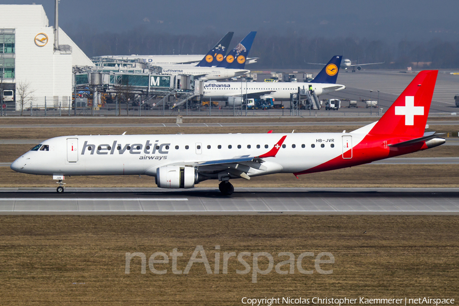 Helvetic Airways Embraer ERJ-190LR (ERJ-190-100LR) (HB-JVR) | Photo 161153