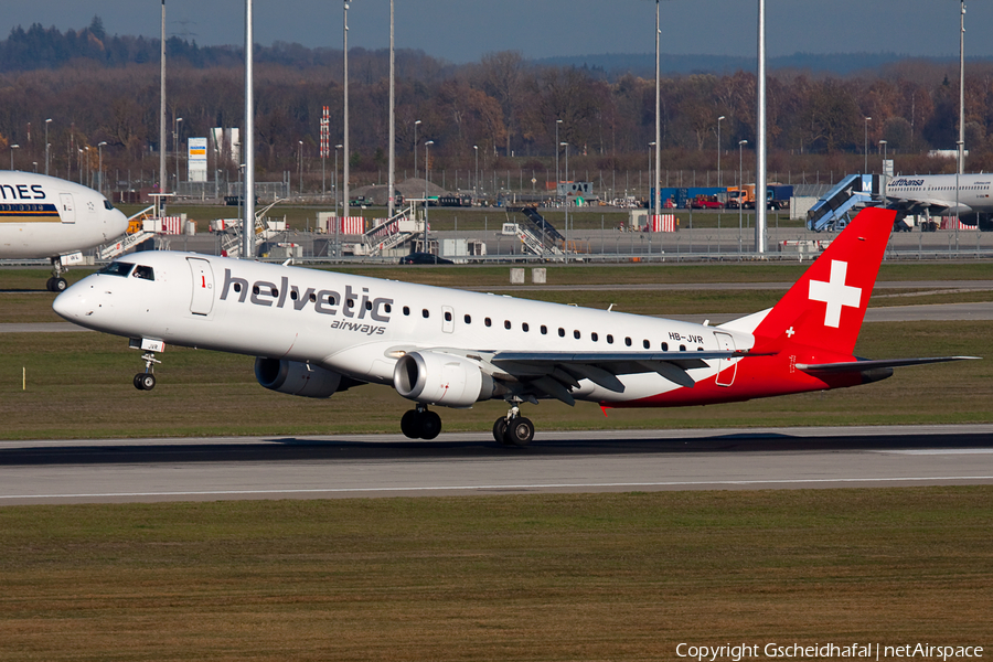 Helvetic Airways Embraer ERJ-190LR (ERJ-190-100LR) (HB-JVR) | Photo 96911