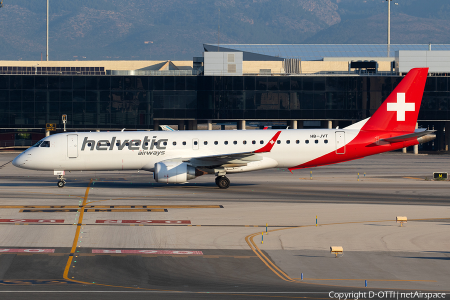 Helvetic Airways Embraer ERJ-190LR (ERJ-190-100LR) (HB-JVT) | Photo 356101