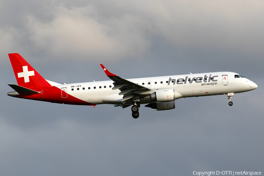 Helvetic Airways Embraer ERJ-190LR (ERJ-190-100LR) (HB-JVV) | Photo 326312