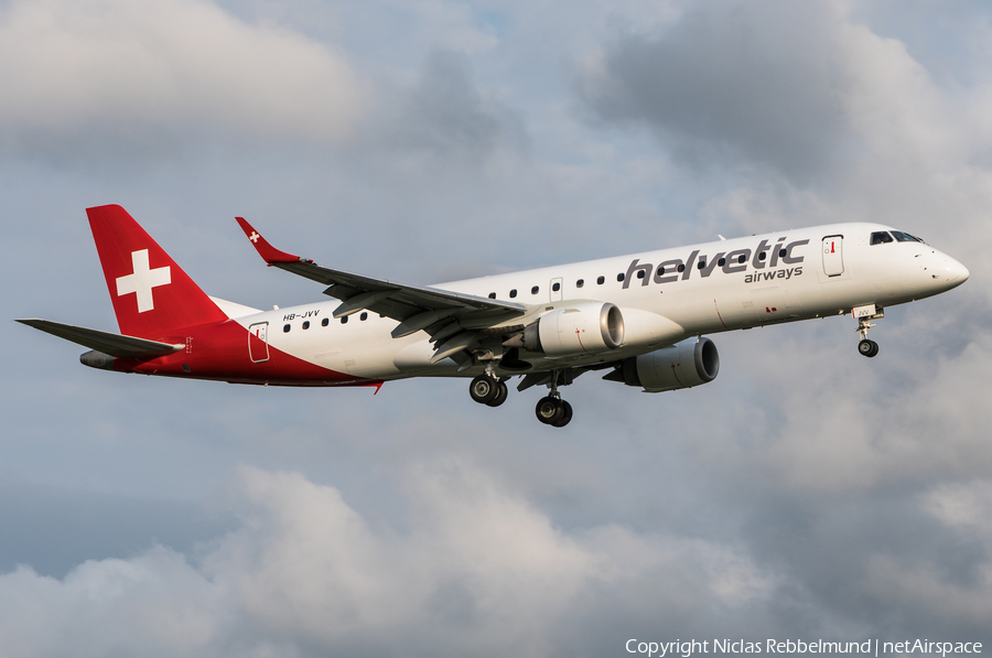 Helvetic Airways Embraer ERJ-190LR (ERJ-190-100LR) (HB-JVV) | Photo 326328