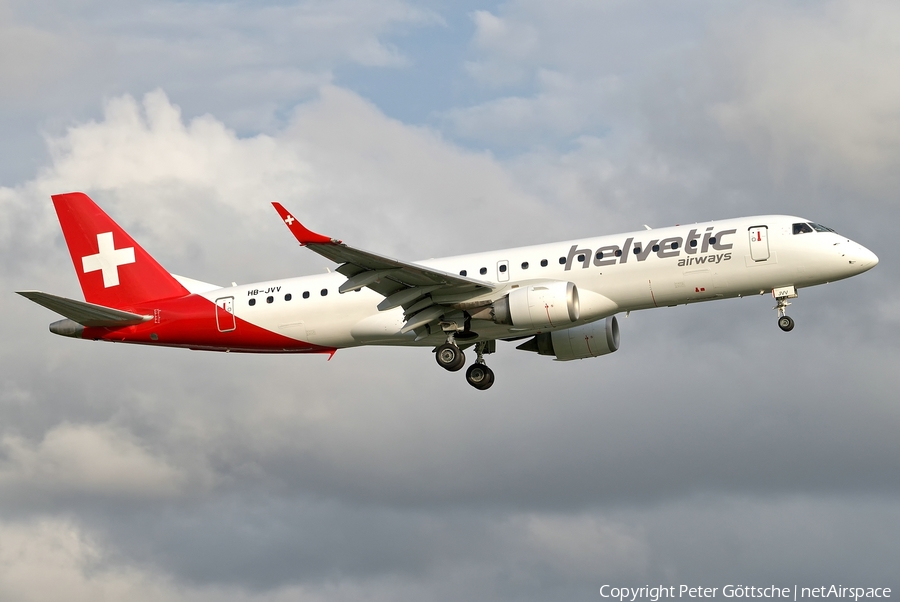 Helvetic Airways Embraer ERJ-190LR (ERJ-190-100LR) (HB-JVV) | Photo 326365
