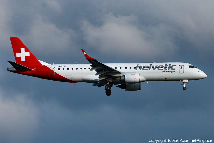 Helvetic Airways Embraer ERJ-190LR (ERJ-190-100LR) (HB-JVV) | Photo 334996