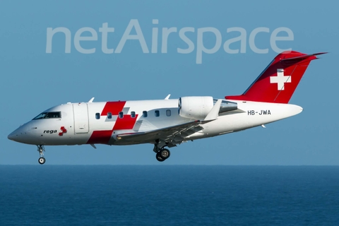 REGA - Swiss Air Rescue Bombardier CL-600-2B16 Challenger 650 (HB-JWA) at  Gran Canaria, Spain