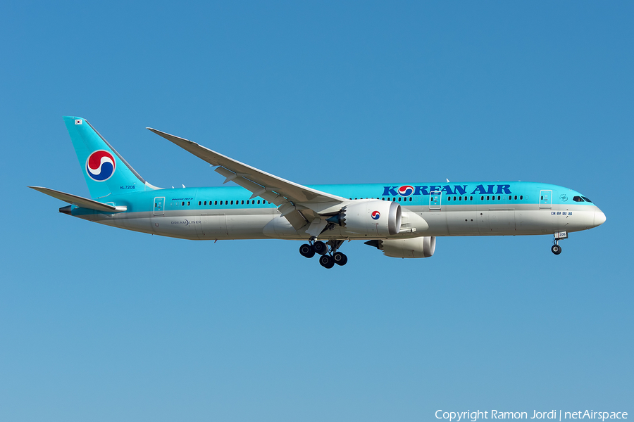 Korean Air Boeing 787-9 Dreamliner (HL7206) | Photo 344436