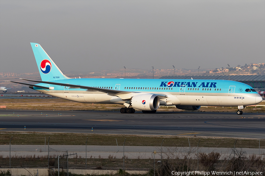 Korean Air Boeing 787-9 Dreamliner (HL7206) | Photo 377025