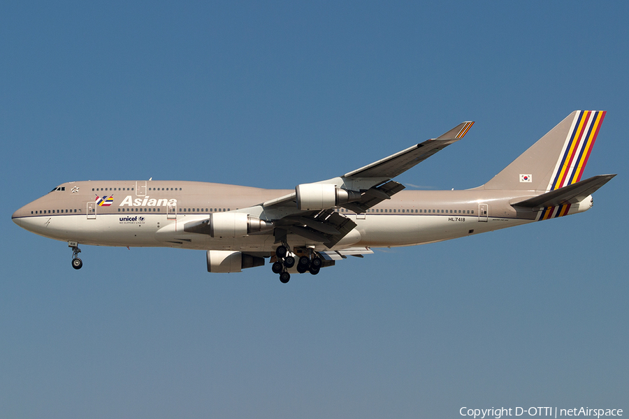Asiana Airlines Boeing 747-48E (HL7418) | Photo 183002
