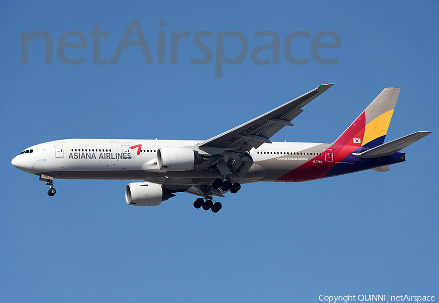 Asiana Airlines Boeing 777-28E(ER) (HL7756) | Photo 34444