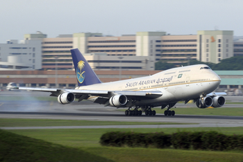 Saudi Arabian Airlines Boeing 747-368 (HZ-AIK) at  Singapore - Changi, Singapore