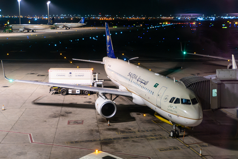 Saudi Arabian Airlines Airbus A320-214 (HZ-AS64) at  Jeddah - King Abdulaziz International, Saudi Arabia