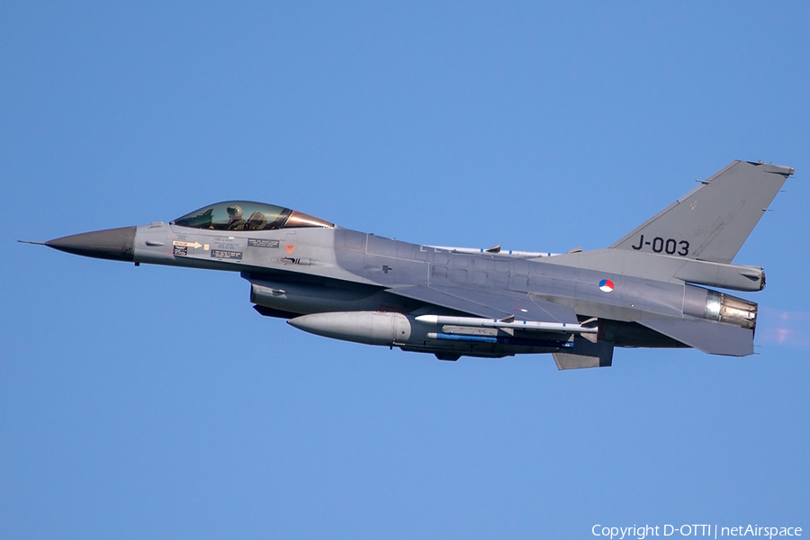 Royal Netherlands Air Force General Dynamics F-16AM Fighting Falcon (J-003) | Photo 239252