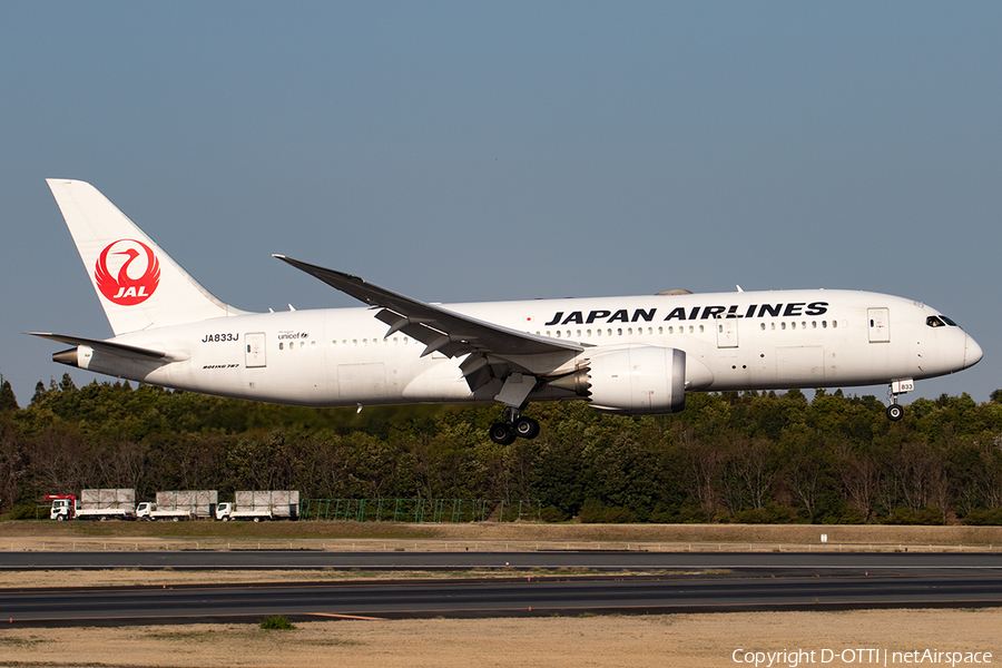 Japan Airlines - JAL Boeing 787-8 Dreamliner (JA833J) | Photo 391139