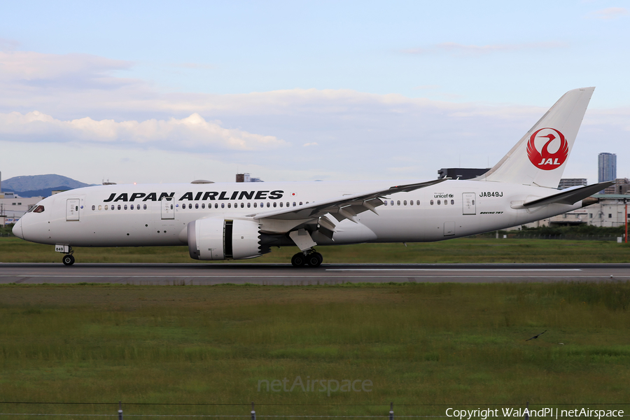 Japan Airlines - JAL Boeing 787-8 Dreamliner (JA849J) | Photo 657457