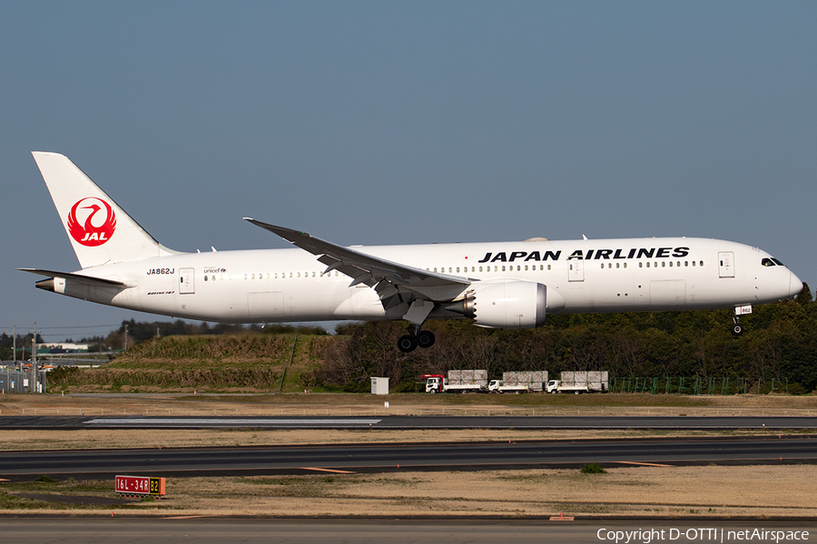 Japan Airlines - JAL Boeing 787-9 Dreamliner (JA862J) | Photo 391128