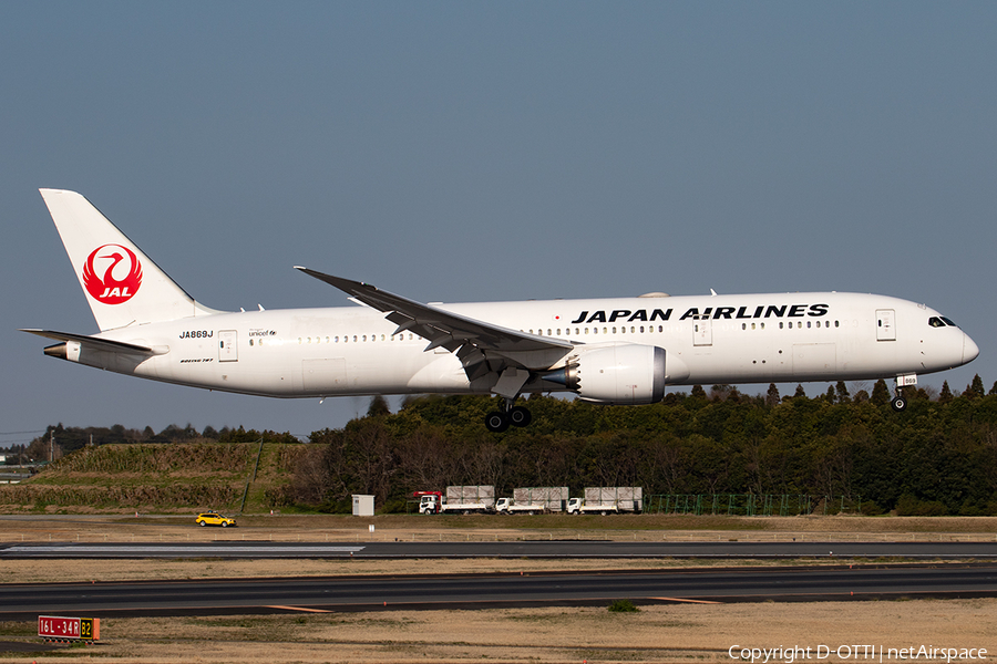 Japan Airlines - JAL Boeing 787-9 Dreamliner (JA869J) | Photo 391132