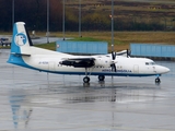 Aero Mongolia Fokker 50 (JU-8258) at  Cologne/Bonn, Germany
