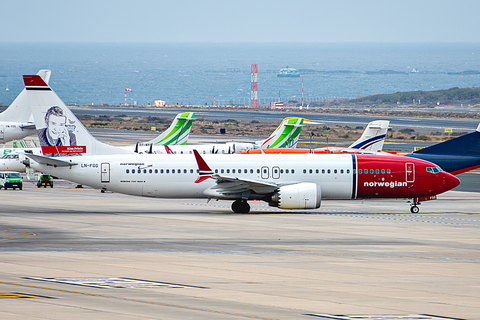 Norwegian Air Shuttle AOC Boeing 737-8 MAX (LN-FGG) at  Gran Canaria, Spain