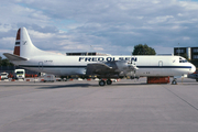 Fred Olsen Airtransport Lockheed L-188C(F) Electra (LN-FOI) at  Hamburg - Fuhlsbuettel (Helmut Schmidt), Germany