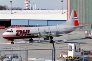 DHL (Fred Olsen Airtransport) Lockheed L-188A(F) Electra (LN-FOL) at  Hamburg - Fuhlsbuettel (Helmut Schmidt), Germany