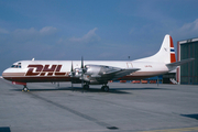 DHL (Fred Olsen Airtransport) Lockheed L-188A(F) Electra (LN-FOL) at  Hamburg - Fuhlsbuettel (Helmut Schmidt), Germany