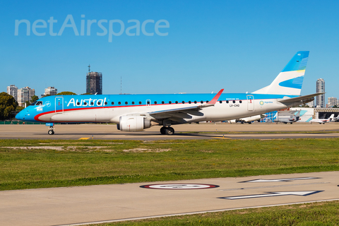 Austral Lineas Aereas Embraer ERJ-190AR (ERJ-190-100IGW) (LV-CHQ) at  Buenos Aires - Jorge Newbery Airpark, Argentina