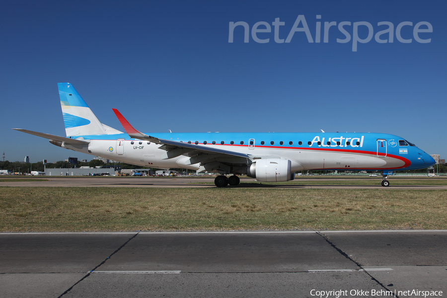 Austral Lineas Aereas Embraer ERJ-190AR (ERJ-190-100IGW) (LV-CIF) | Photo 231356