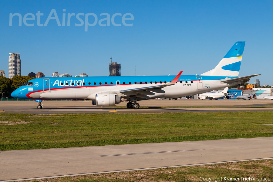 Austral Lineas Aereas Embraer ERJ-190AR (ERJ-190-100IGW) (LV-FPT) | Photo 677276