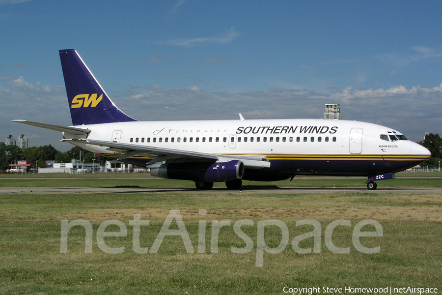 Southern Winds Airlines Boeing 737-2E1(Adv) (LV-ZZC) | Photo 50366