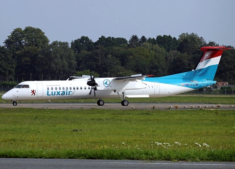 Luxair Bombardier DHC-8-402Q (LX-LGM) at  Hamburg - Fuhlsbuettel (Helmut Schmidt), Germany