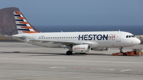 Heston Airlines Airbus A320-232 (LY-CCK) at  Tenerife Sur - Reina Sofia, Spain